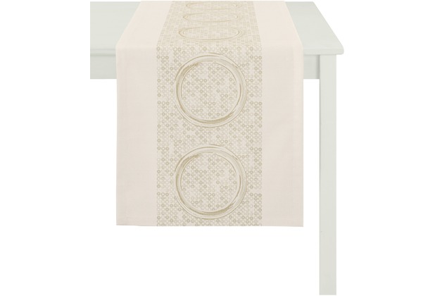 APELT Tischläufer Loft Style, beige Kreismuster cm x 140 cm, 48