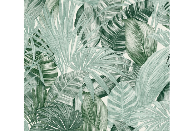 As Creation Vliestapete Greenery Tapete Mit Palmenprint In Dschungel Optik Grun Weiss 368201 Hertie De