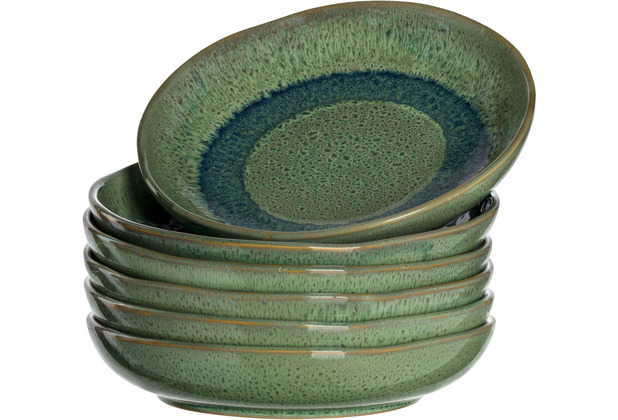 Leonardo Matera Keramikteller Tief grün cm 20,7 6er-Set