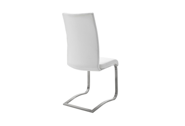 MCA furniture ARCO Schwingstuhl 2, weiß, Echtlederbezug 2er Set