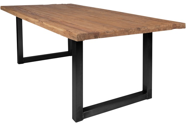 cm, CO 180x100 Gestell SIT Tisch & natur recyceltes TABLES natur, Teak Platte schwarz