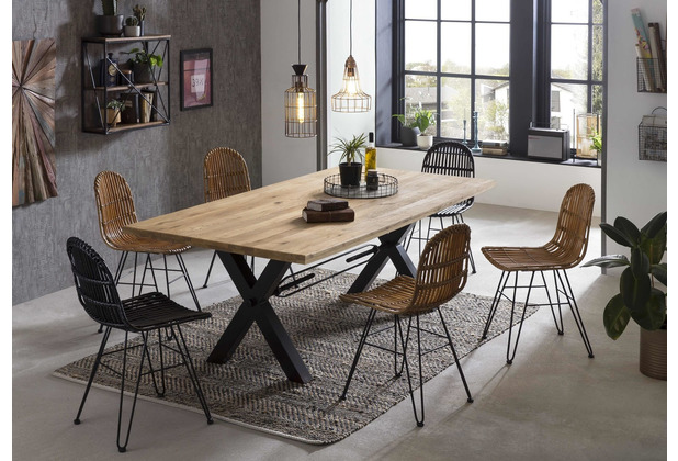SIT TABLES & CO Tisch antikschwarz 180x100 cm natur