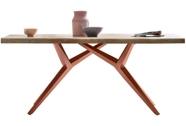 SIT TABLES & CO natur, Tisch cm Platte antikbraun Gestell 220x100