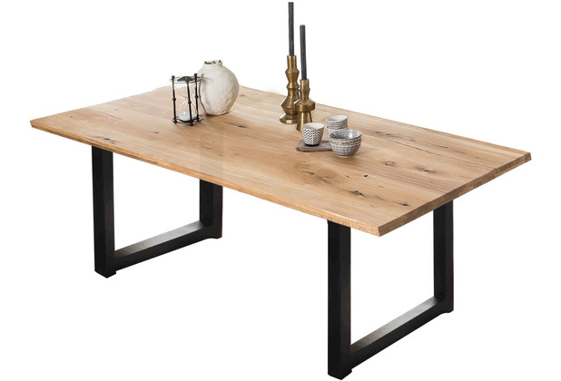 SIT TABLES & 240x100 natur, Gestell antikschwarz Tisch CO Platte cm
